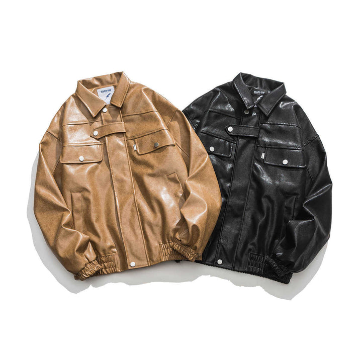 Embrace Your Inner Rebel with the Pocket Vintage Leather Motorcycle Jacket