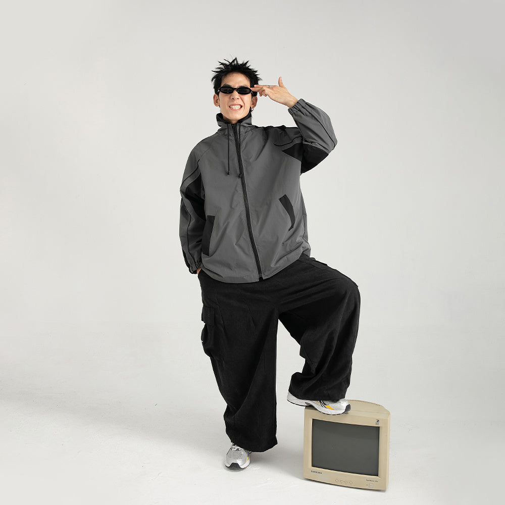 Casual retro loose contrast jacket