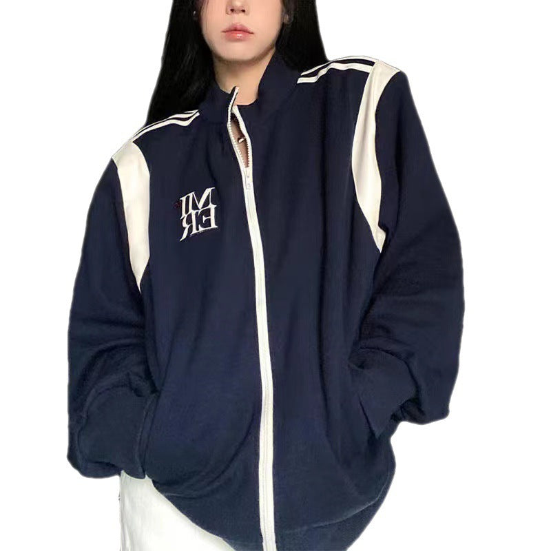 Women's Thin Loose Retro Baseball Jacket
