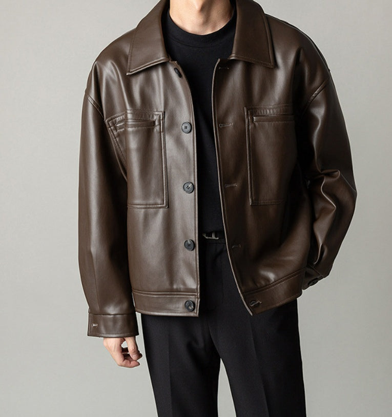 Motorcycle PU Autumn Leather Jacket