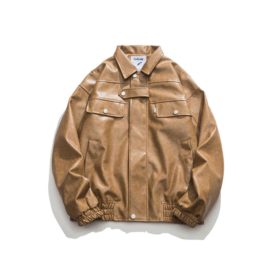 Pocket Vintage Leather Motorcycle Jacket