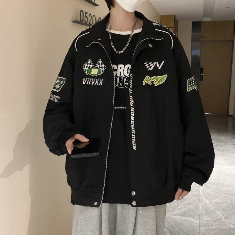 Retro Baseball Uniform Loose Casual Couple Jacket