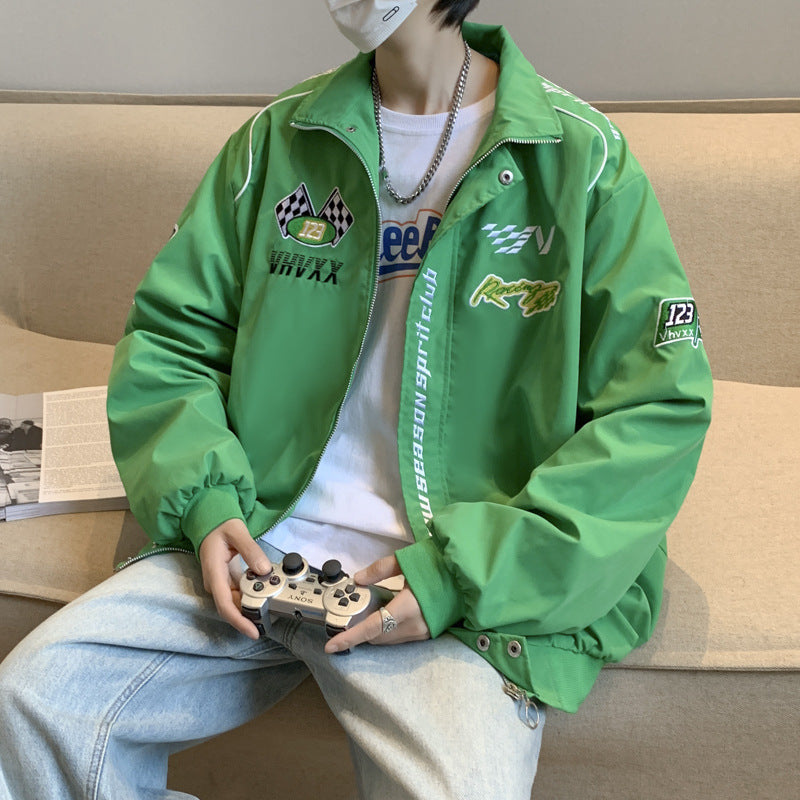 Retro Baseball Uniform Loose Casual Couple Jacket