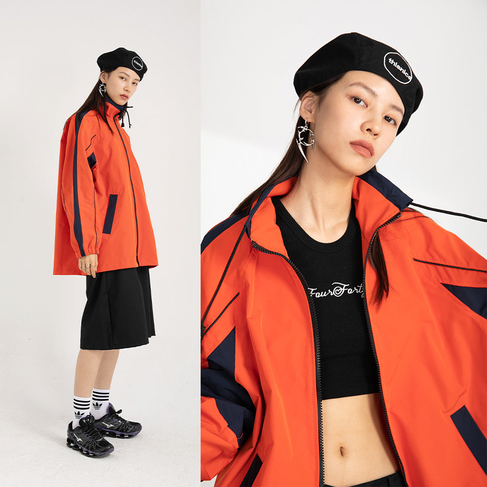 Casual retro loose contrast jacket