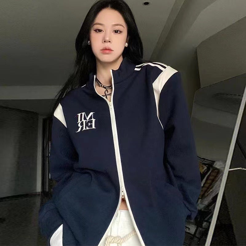 Women's Thin Loose Retro Baseball Jacket
