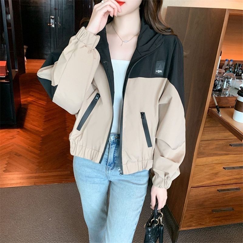 Color Contrast Patchwork Outdoor Jacket