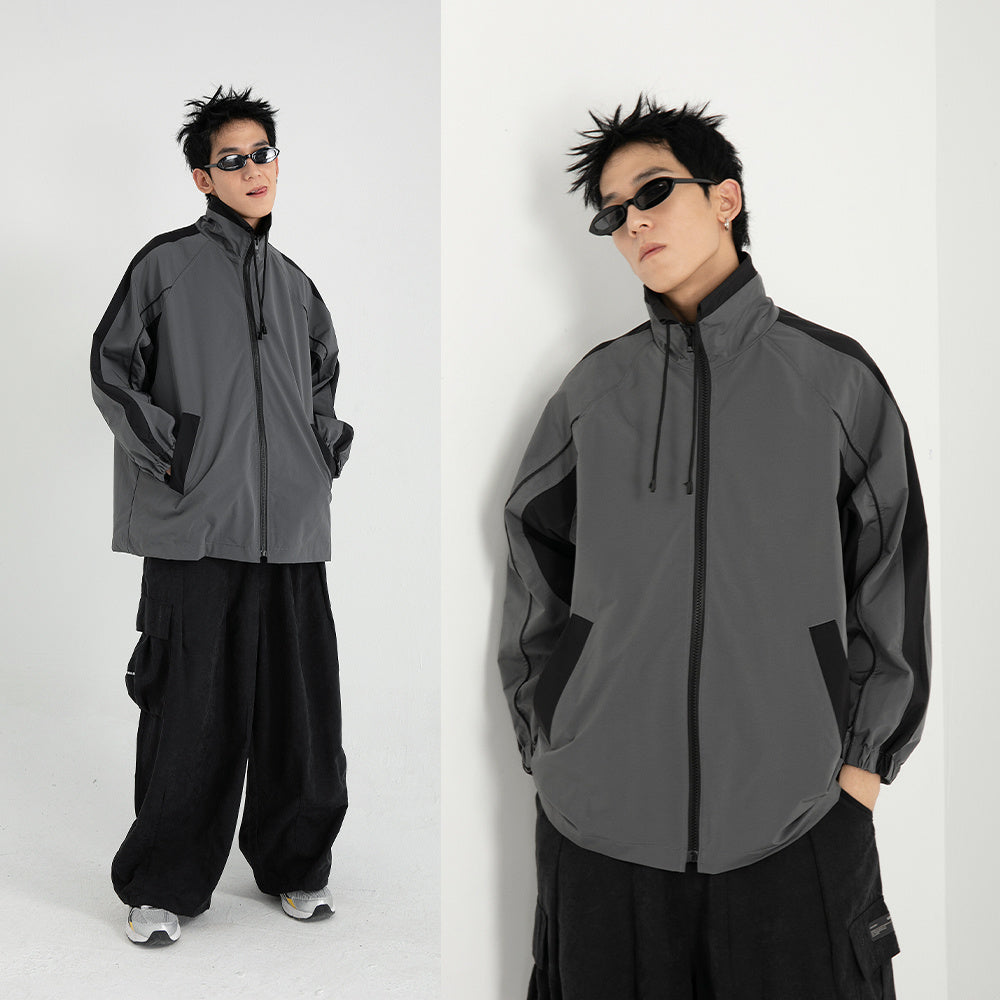 Casual retro loose contrast jacket