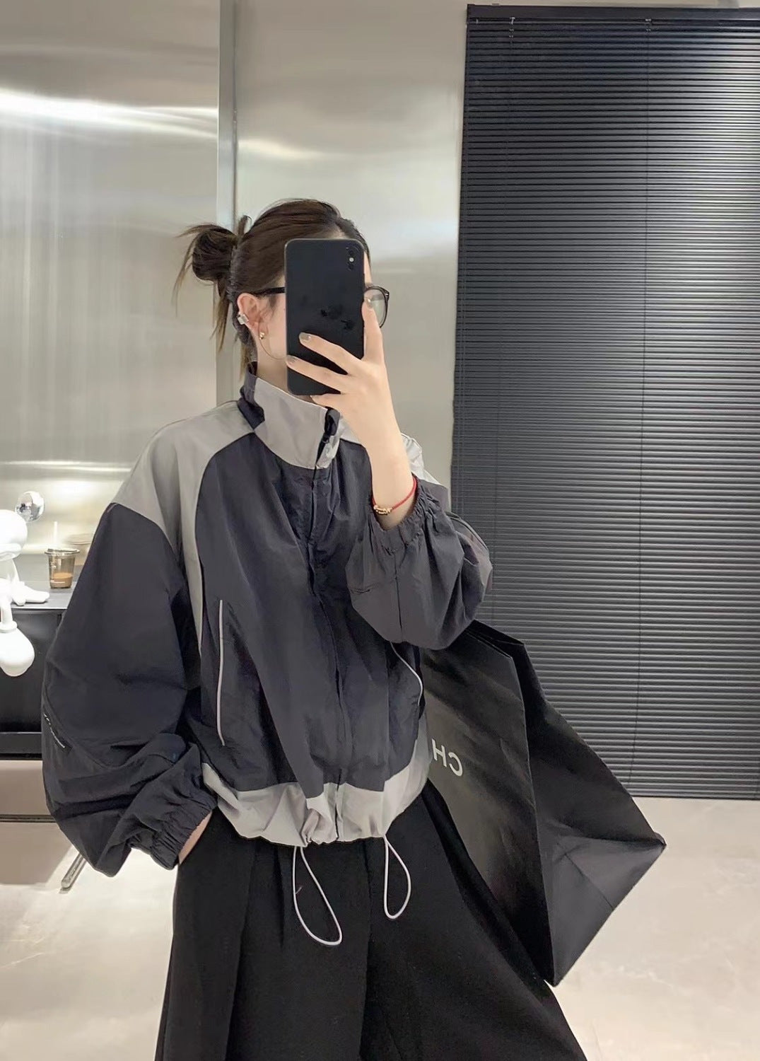 Vintage Top Stitching Shell Jacket