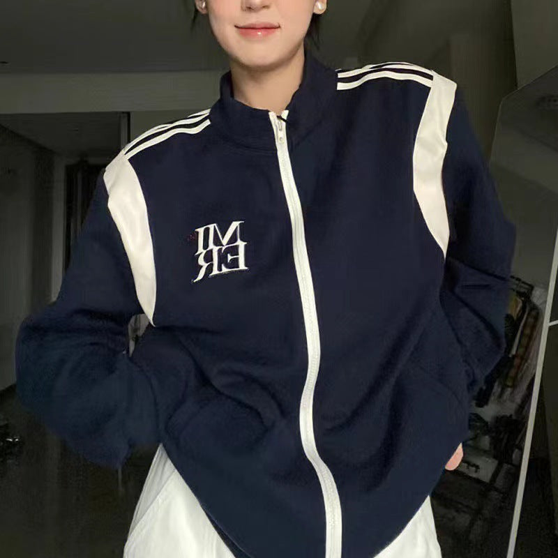 Women's Thin Loose Retro Baseball Jacket