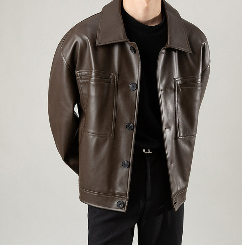 Motorcycle PU Autumn Leather Jacket