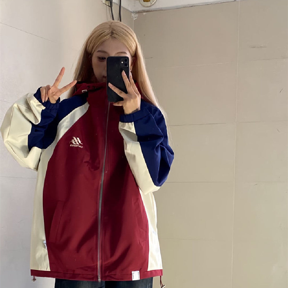 Women's American Color Matching Shell Jacket