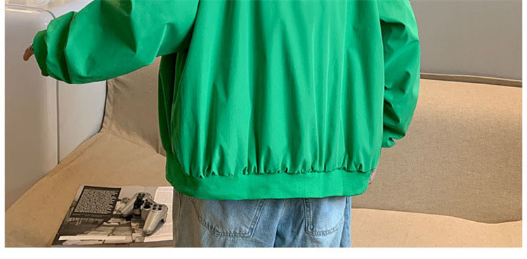 Retro Baseball Uniform Loose Casual Couple Jacket