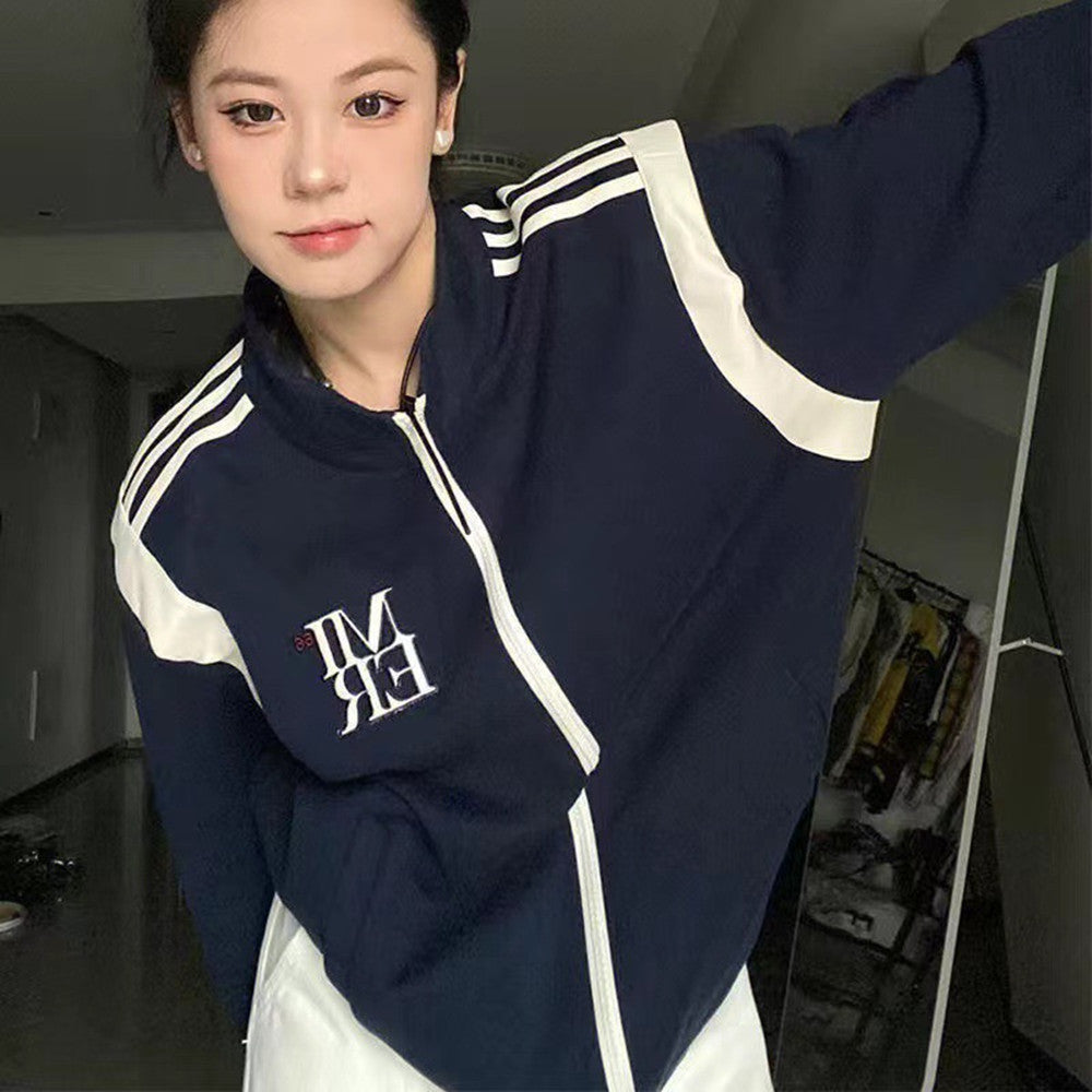 Women's Thin Loose Retro Baseball Jacket
