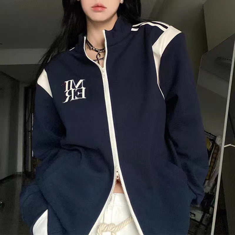 Women's Thin Loose Retro Baseball Jacket