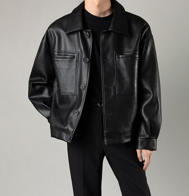 Motorcycle PU Autumn Leather Jacket