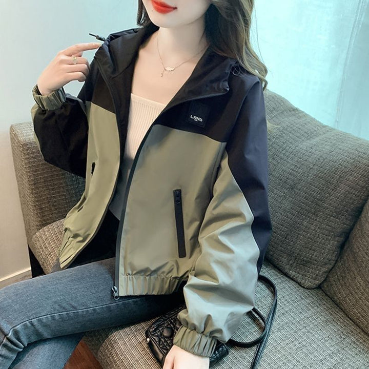 Color Contrast Patchwork Outdoor Jacket