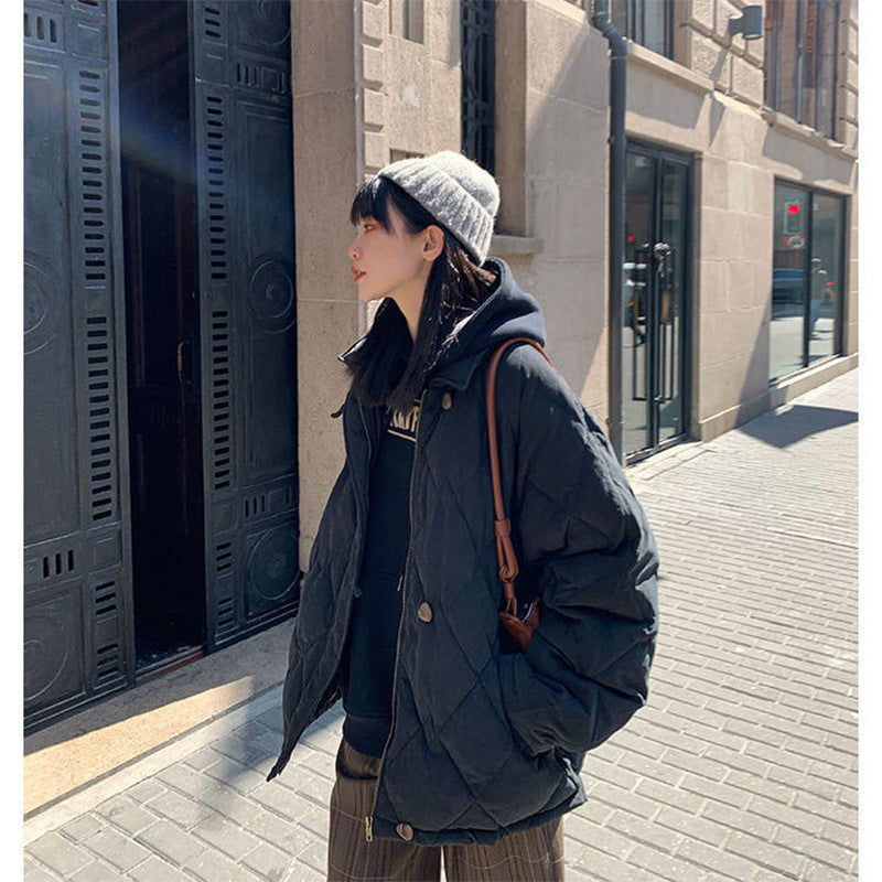 Diamond Loose Quilted Jacket Coat
