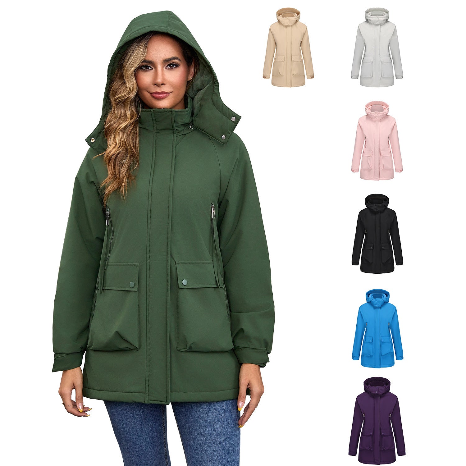 Parka Fleece Padded Coat Shell Jacket