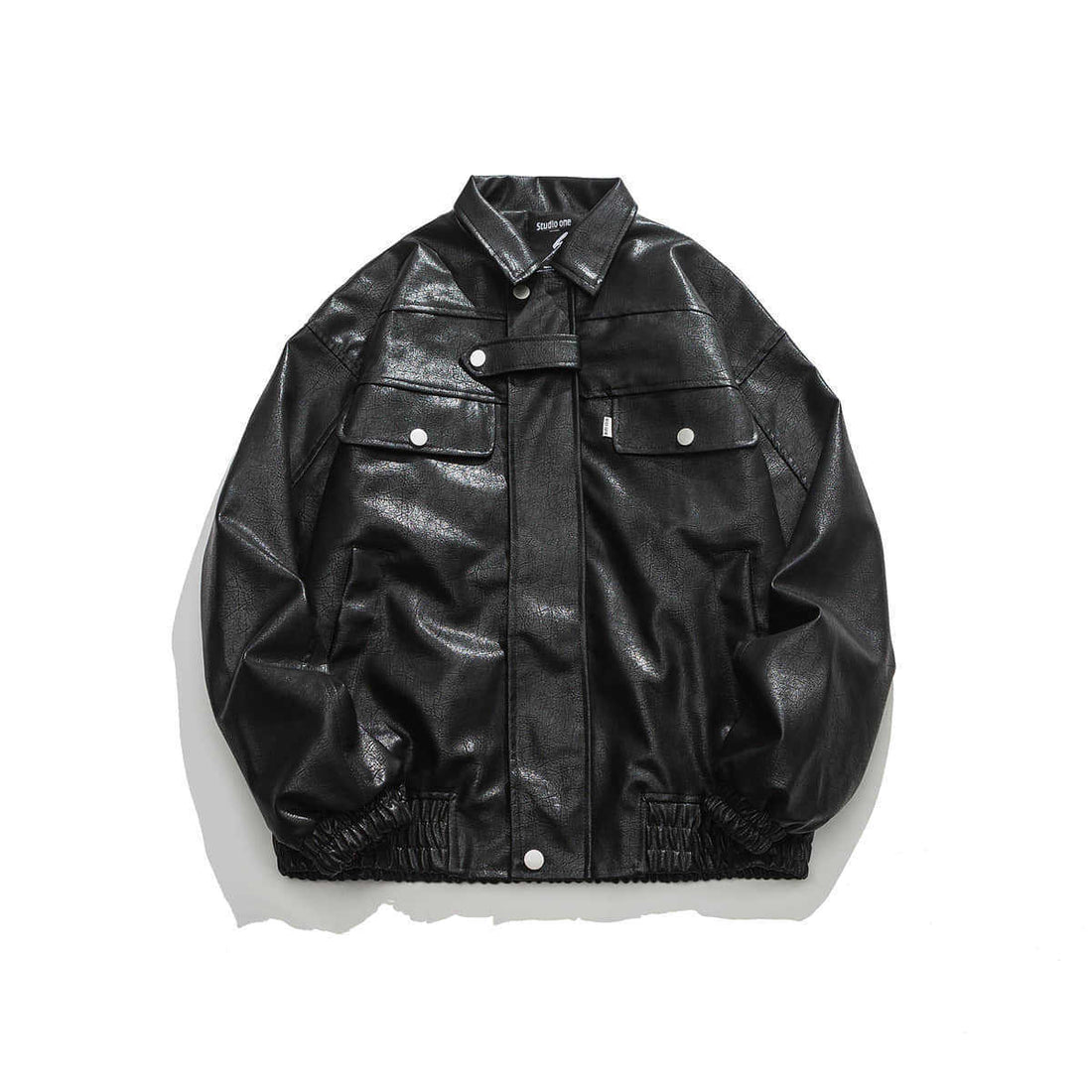 Pocket Vintage Leather Motorcycle Jacket