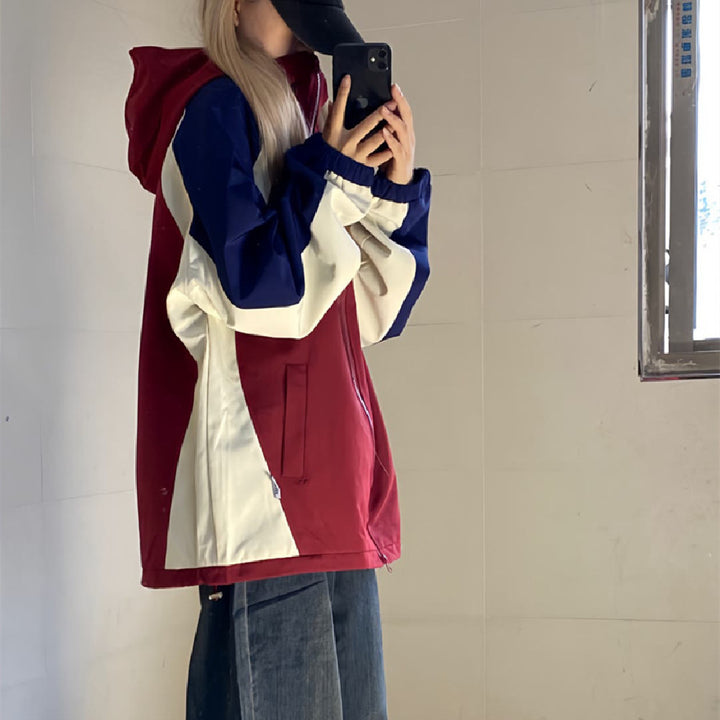 Women's American Color Matching Shell Jacket