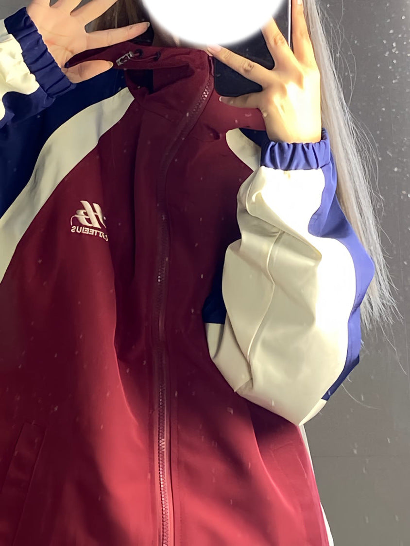 Women's American Color Matching Shell Jacket